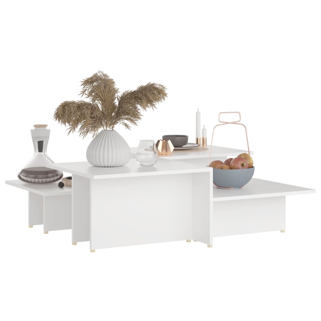 Tables basses 2 pcs Blanc 111,5x50x33 cm Bois d'ingénierie - XIOS