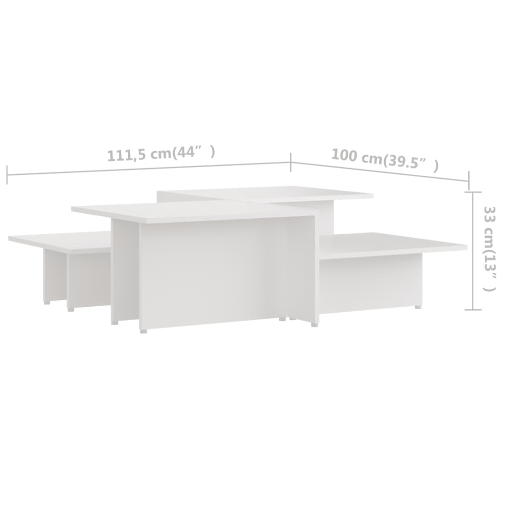 Tables basses 2 pcs Blanc 111,5x50x33 cm Bois d'ingénierie - XIOS