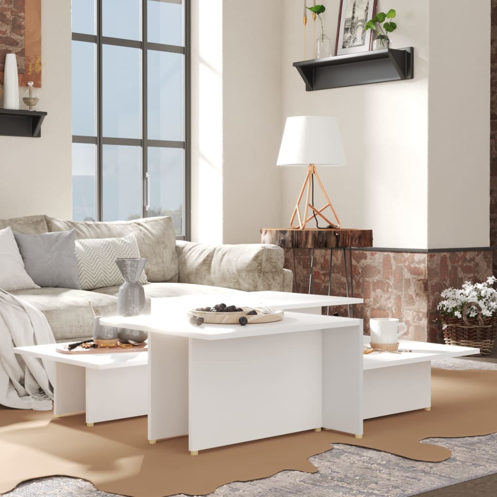 Tables basses 2 pcs Blanc 111,5x50x33 cm Bois d'ingénierie - XIOS