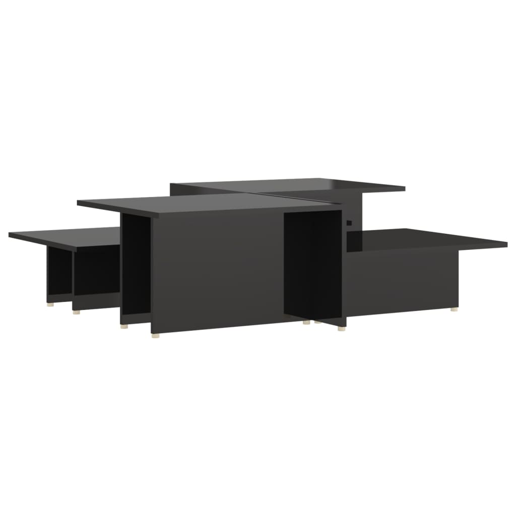 Table basse 2 pcs Noir brillant 111,5x50x33cm Bois d'ingénierie - XIOS