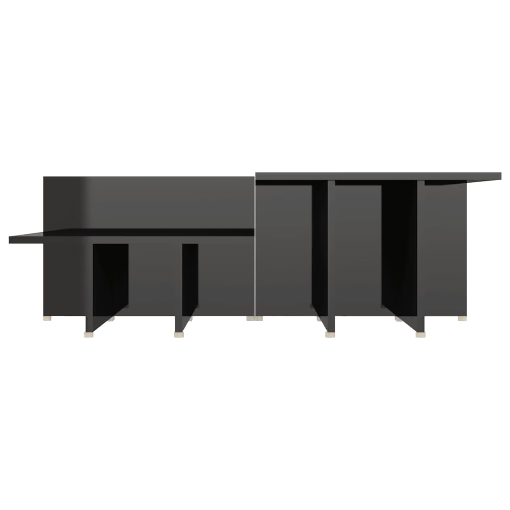 Table basse 2 pcs Noir brillant 111,5x50x33cm Bois d'ingénierie - XIOS