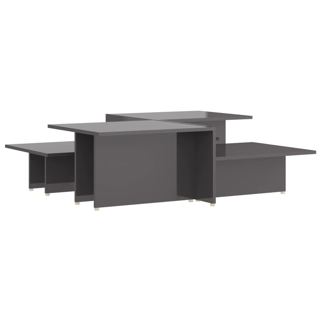 Table basse 2 pcs Gris brillant 111,5x50x33cm Bois d'ingénierie - XIOS