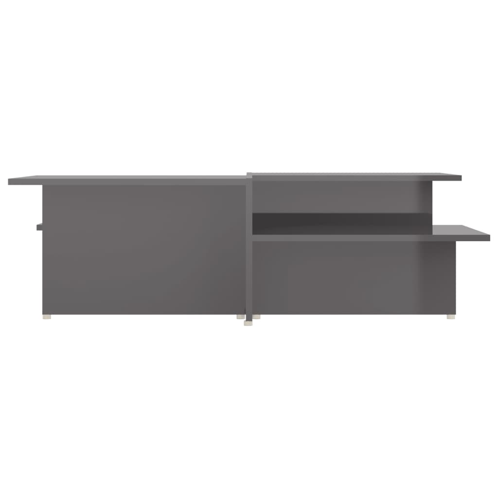 Table basse 2 pcs Gris brillant 111,5x50x33cm Bois d'ingénierie - XIOS