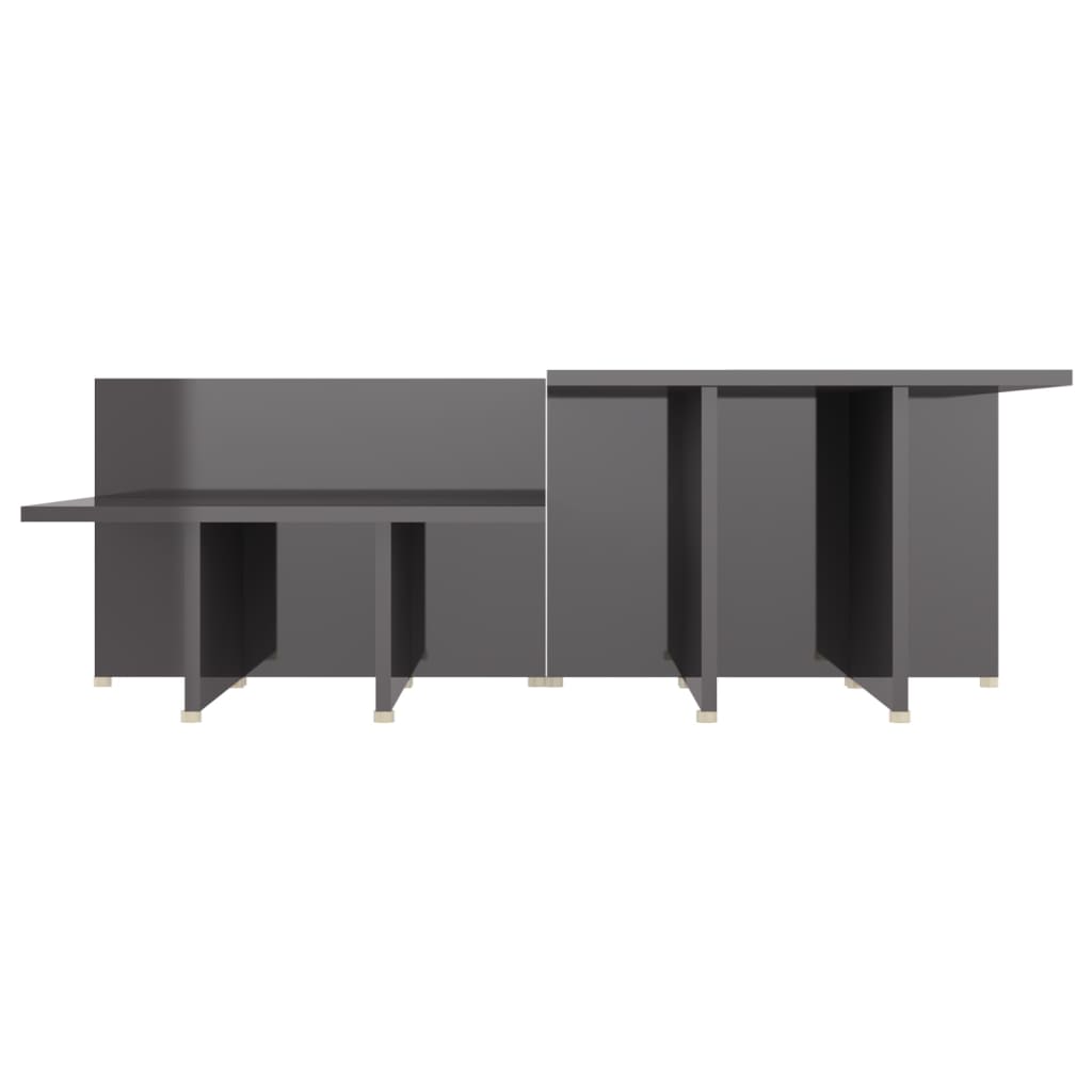 Table basse 2 pcs Gris brillant 111,5x50x33cm Bois d'ingénierie - XIOS