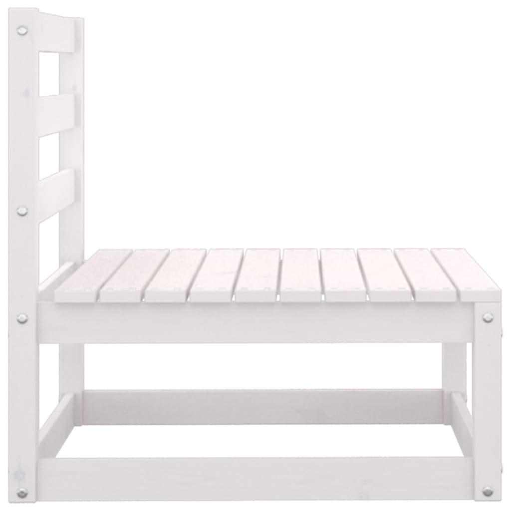 Salon de jardin 2 pcs blanc bois de pin massif Éléments pour canapés modulables de jardin vidaXL