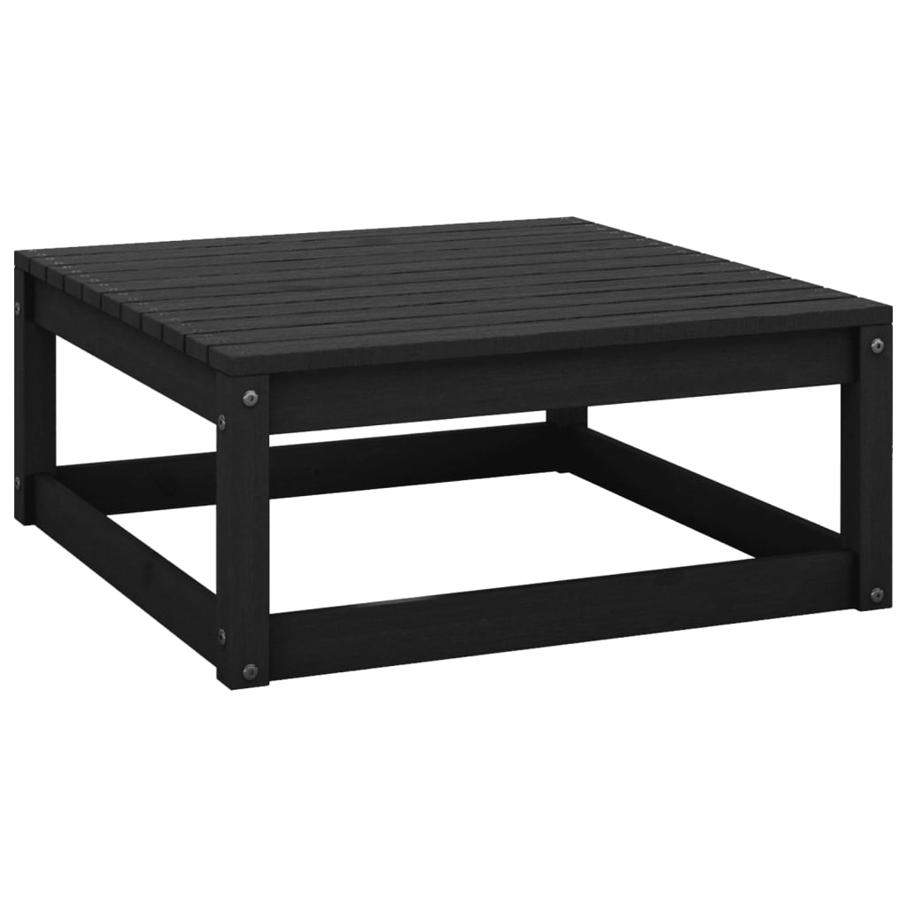 Salon de jardin 3 pcs noir bois de pin massif Éléments pour canapés modulables de jardin vidaXL