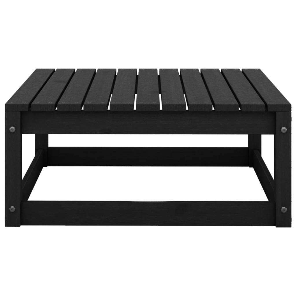 Salon de jardin 3 pcs noir bois de pin massif Éléments pour canapés modulables de jardin vidaXL