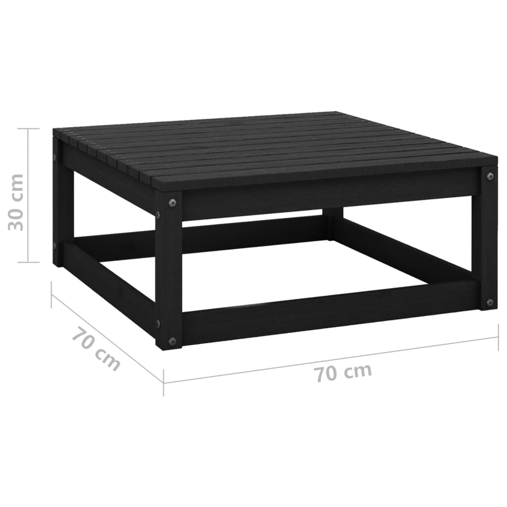 Salon de jardin 3 pcs noir bois de pin massif Éléments pour canapés modulables de jardin vidaXL