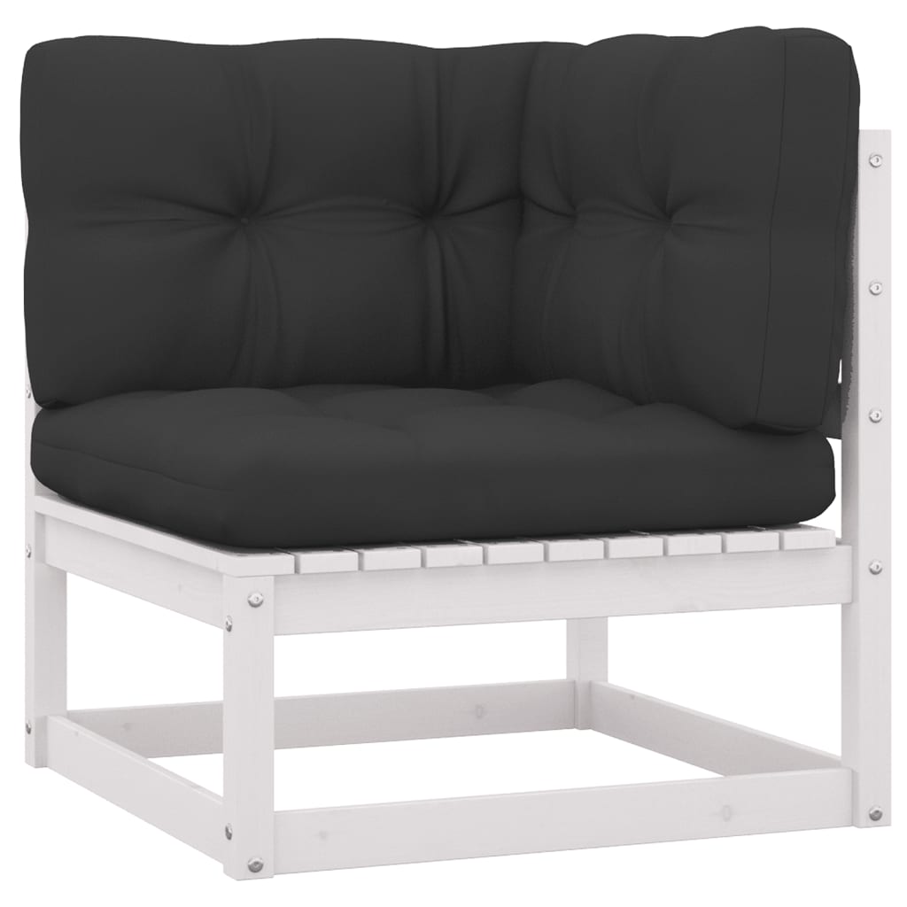 Canapé d'angle de jardin coussins anthracite Bois de pin massif Éléments pour canapés modulables de jardin vidaXL