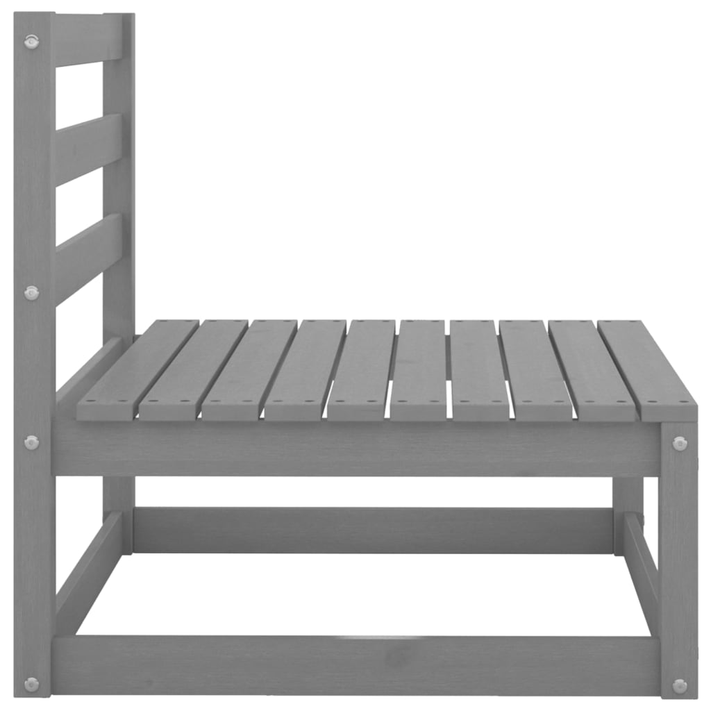 Canapés centraux de jardin coussins2pcs Gris Bois de pin massif Éléments pour canapés modulables de jardin vidaXL