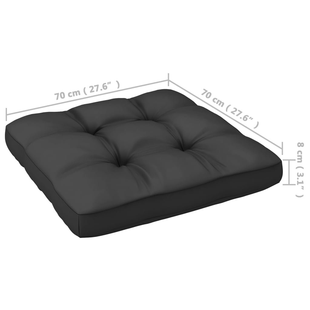 Canapés centraux de jardin coussins2pcs Gris Bois de pin massif Éléments pour canapés modulables de jardin vidaXL