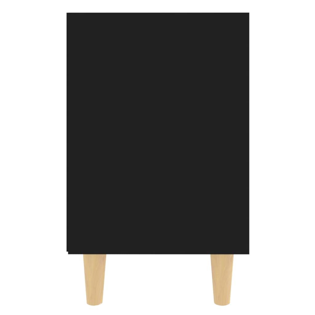 Tables de chevet avec pieds en bois 2 pcs Noir 40x30x50 cm - XIOS