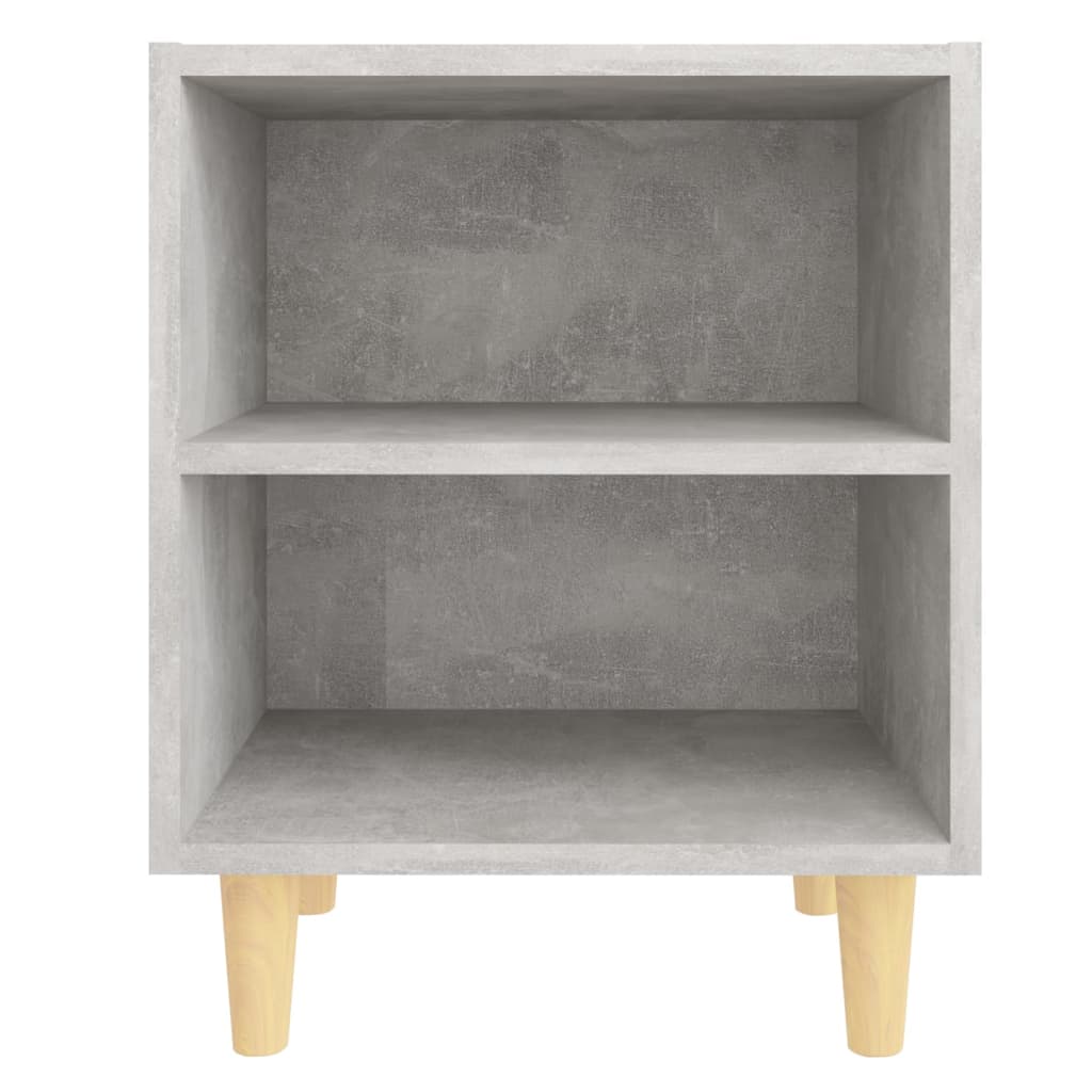 Tables de chevet avec pieds en bois 2 pcs Gris béton 40x30x50cm - XIOS