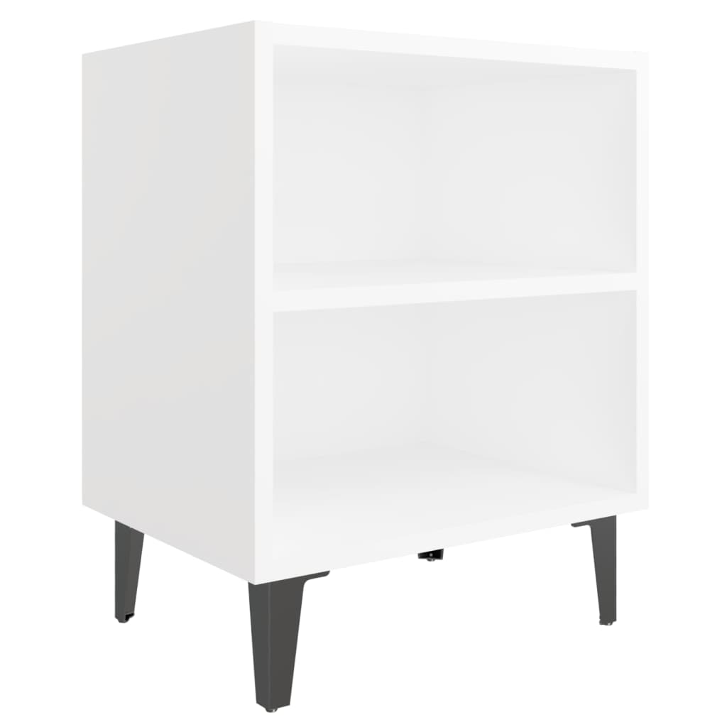 Tables de chevet avec pieds en métal 2 pcs blanc 40x30x50 cm - XIOS