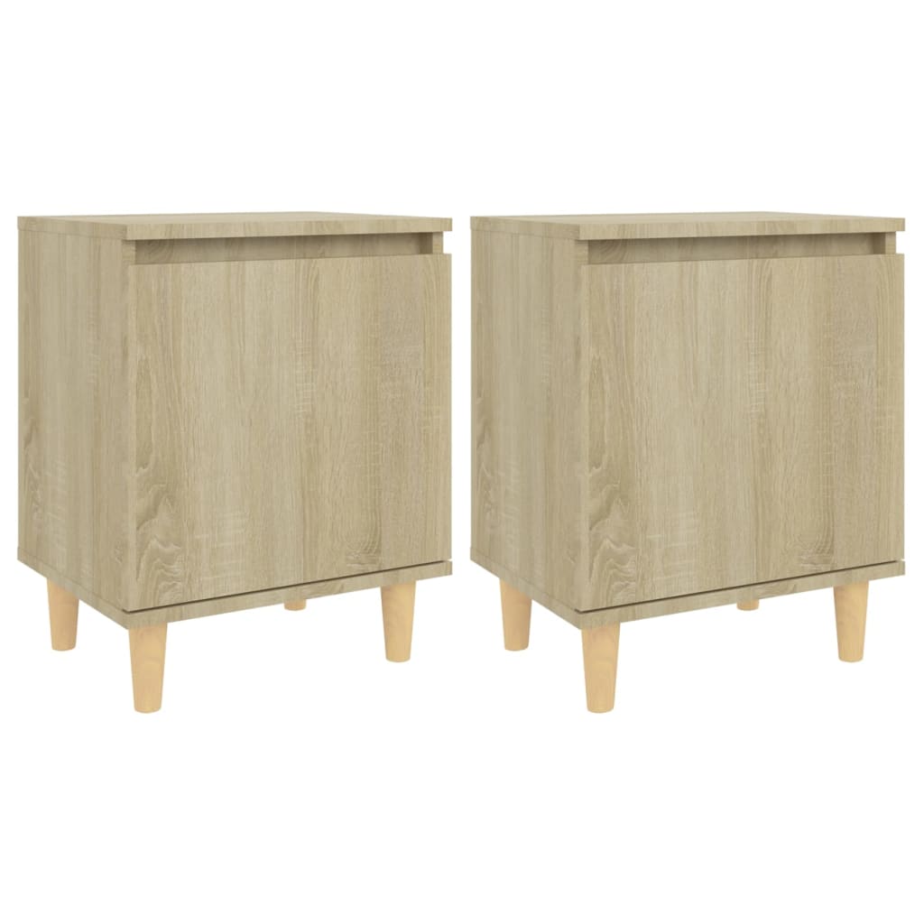 Tables de chevet pieds en bois 2 pcs Chêne sonoma 40x30x50 cm - XIOS