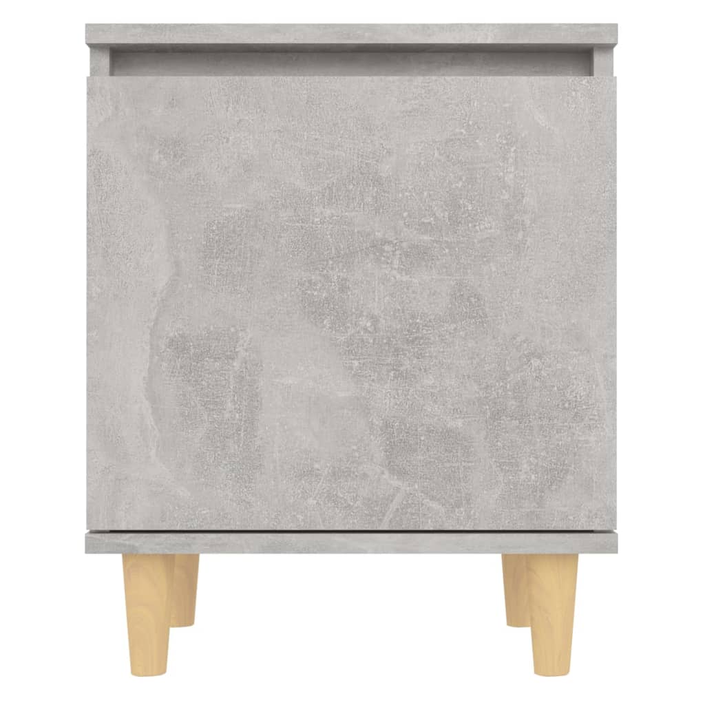 Tables de chevet avec pieds en bois 2 pcs Gris béton 40x30x50cm - XIOS