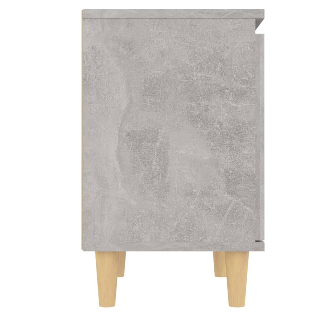 Tables de chevet avec pieds en bois 2 pcs Gris béton 40x30x50cm - XIOS