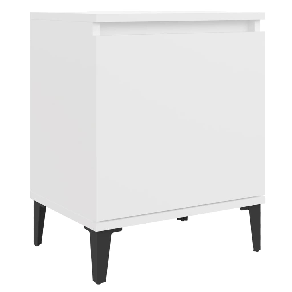Tables de chevet avec pieds en métal blanc 40x30x50 cm - XIOS