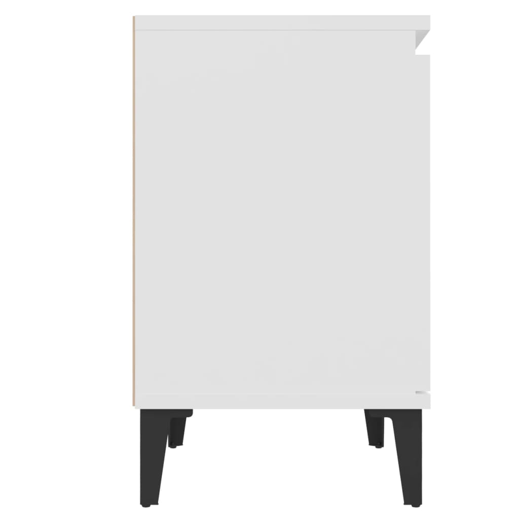 Tables de chevet avec pieds en métal blanc 40x30x50 cm - XIOS