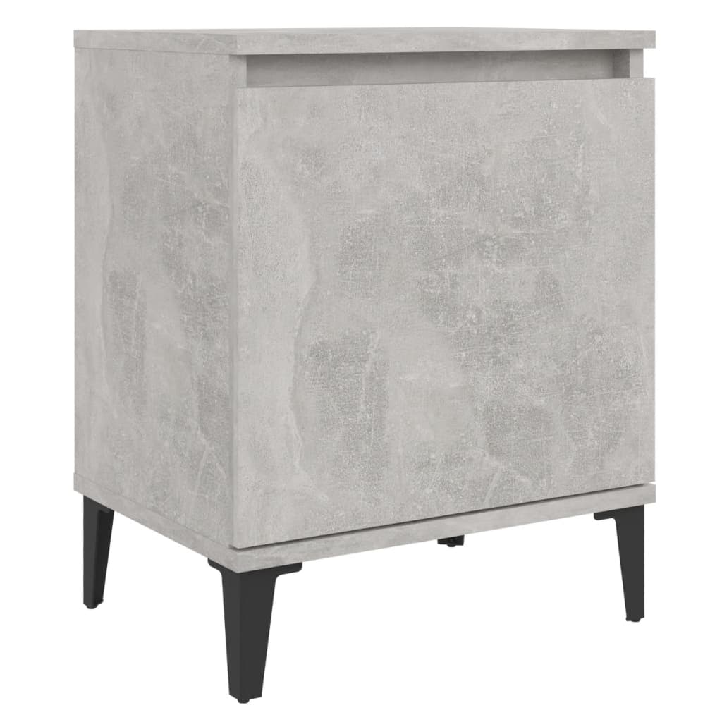 Tables de chevet avec pieds en métal gris béton 40x30x50 cm - XIOS