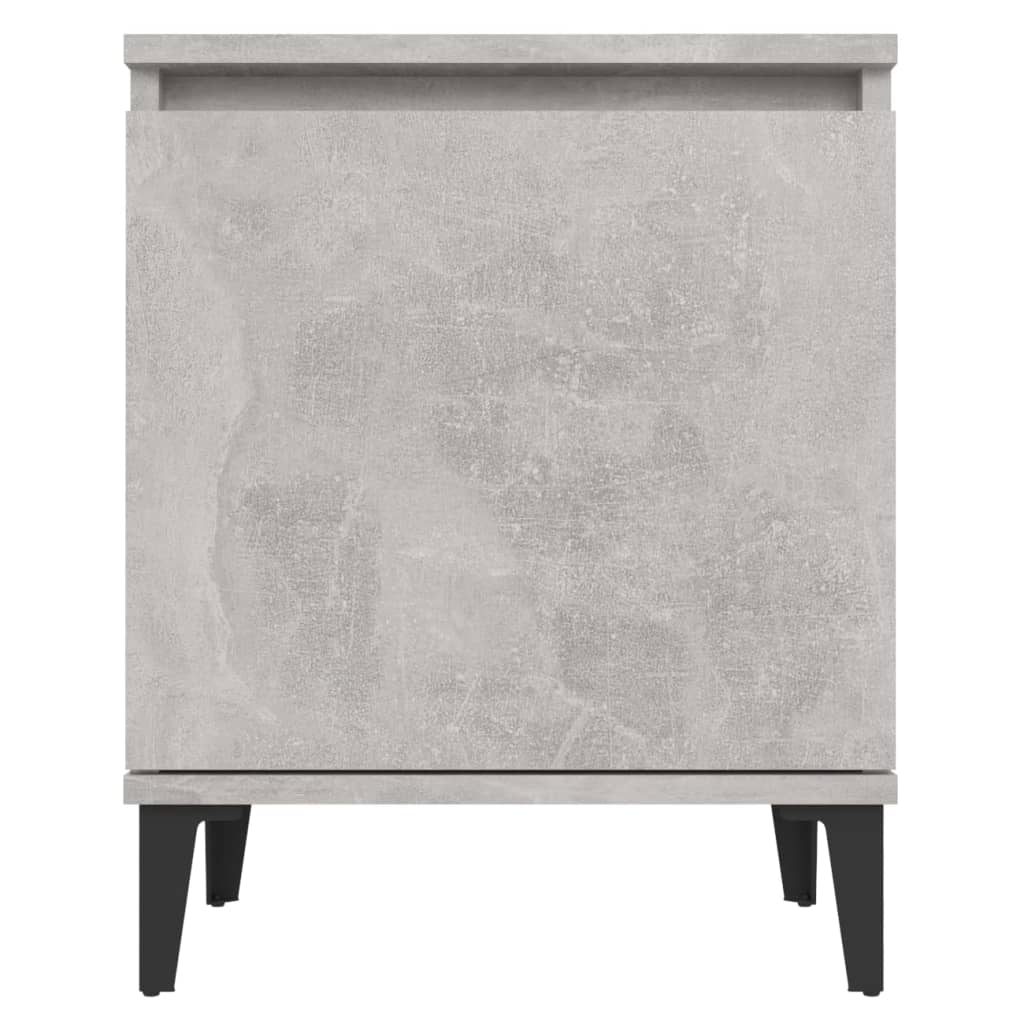Tables de chevet avec pieds en métal gris béton 40x30x50 cm - XIOS