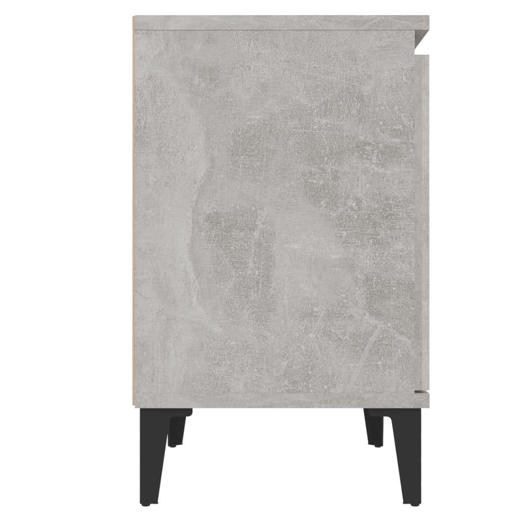 Tables de chevet avec pieds en métal gris béton 40x30x50 cm - XIOS