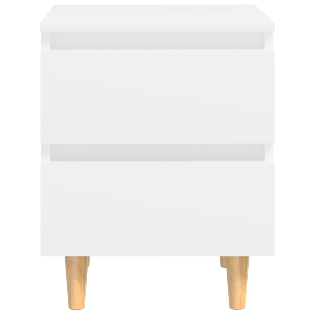 Table de chevet avec pieds en pin Blanc 40x35x50 cm - XIOS