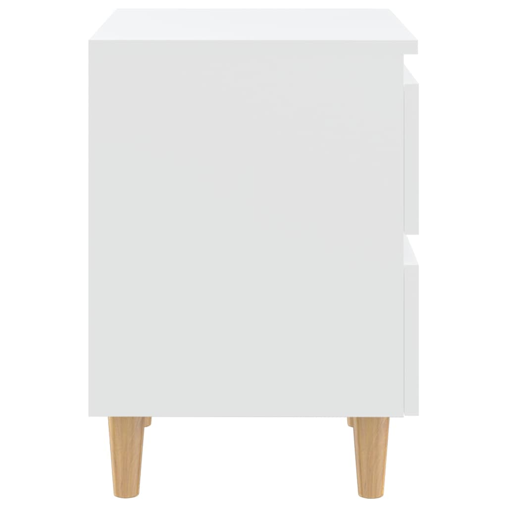 Table de chevet avec pieds en pin Blanc 40x35x50 cm - XIOS