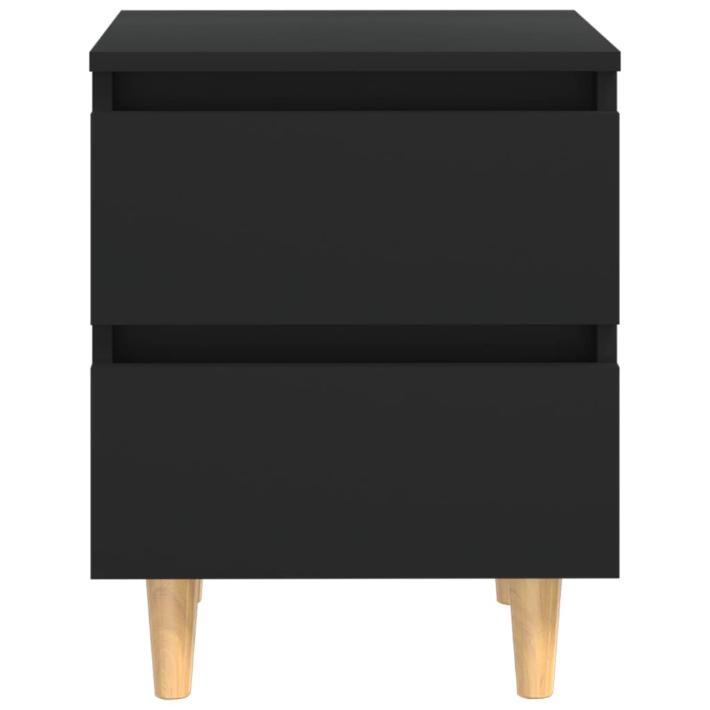 Table de chevet avec pieds en pin Noir 40x35x50 cm - XIOS