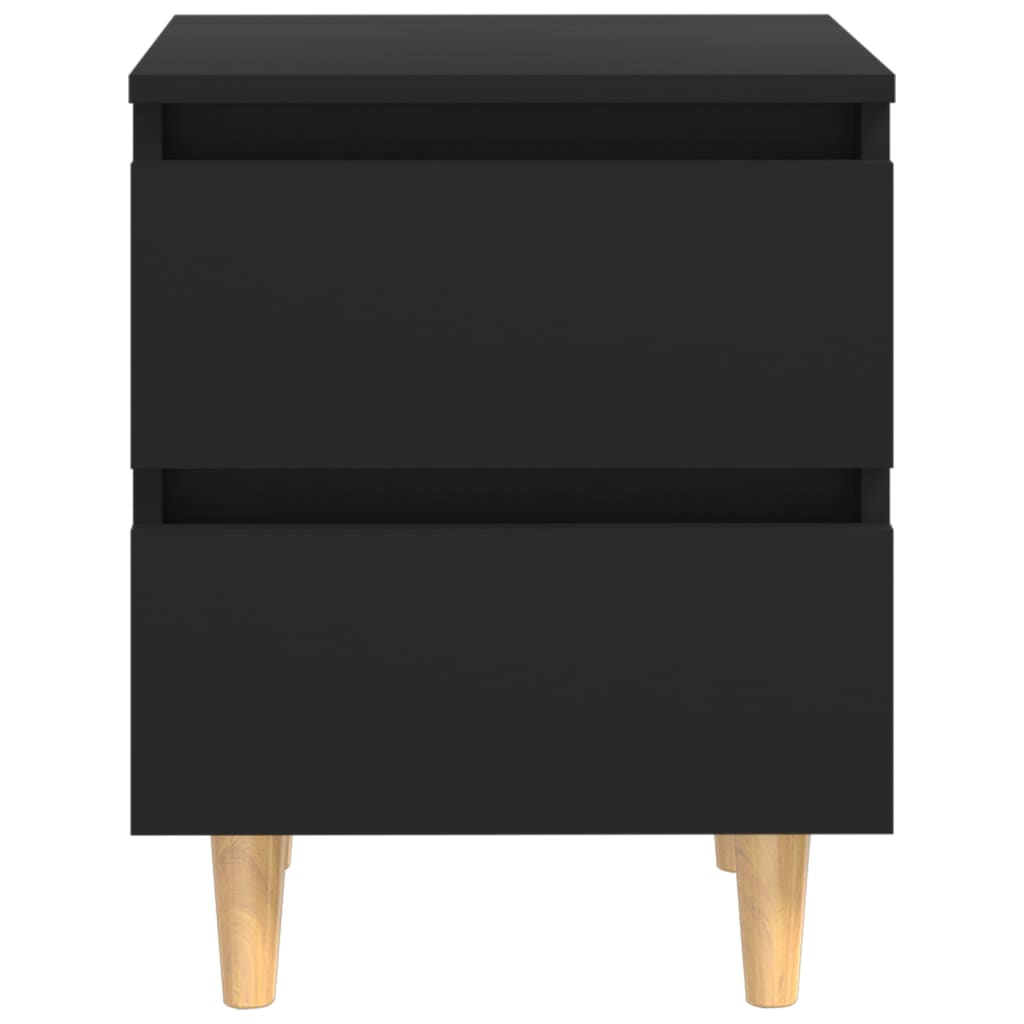 Tables de chevet avec pieds en pin 2 pcs Noir 40x35x50 cm - XIOS