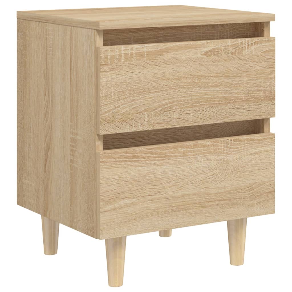 Tables de chevet pieds en pin 2 pcs chêne sonoma 40x35x50 cm - XIOS