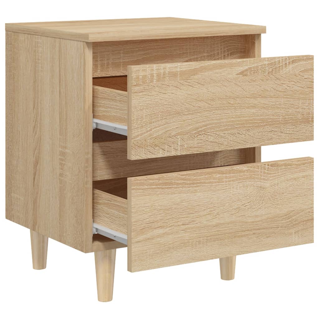 Tables de chevet pieds en pin 2 pcs chêne sonoma 40x35x50 cm - XIOS