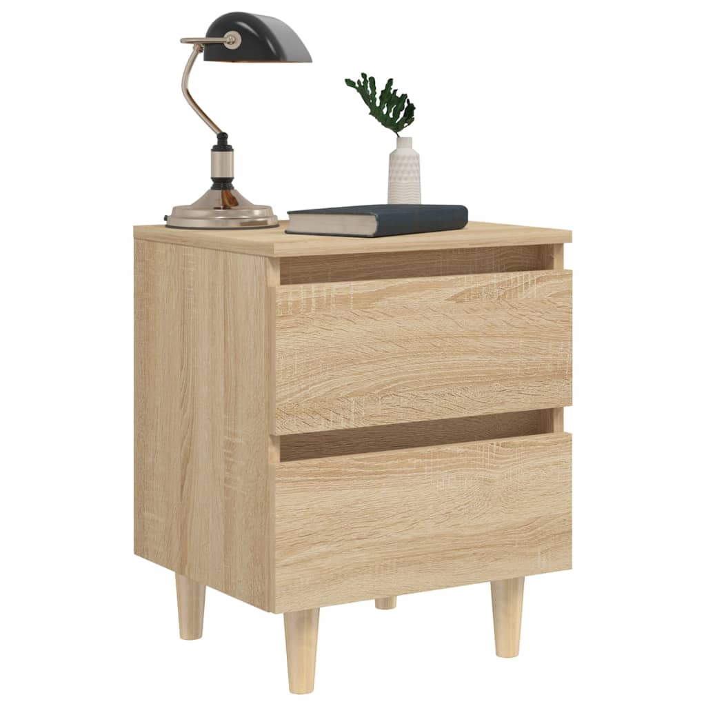 Tables de chevet pieds en pin 2 pcs chêne sonoma 40x35x50 cm - XIOS