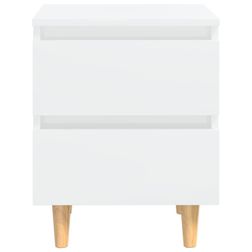 Tables de chevet pieds en pin 2 pcs blanc brillant 40x35x50 cm - XIOS