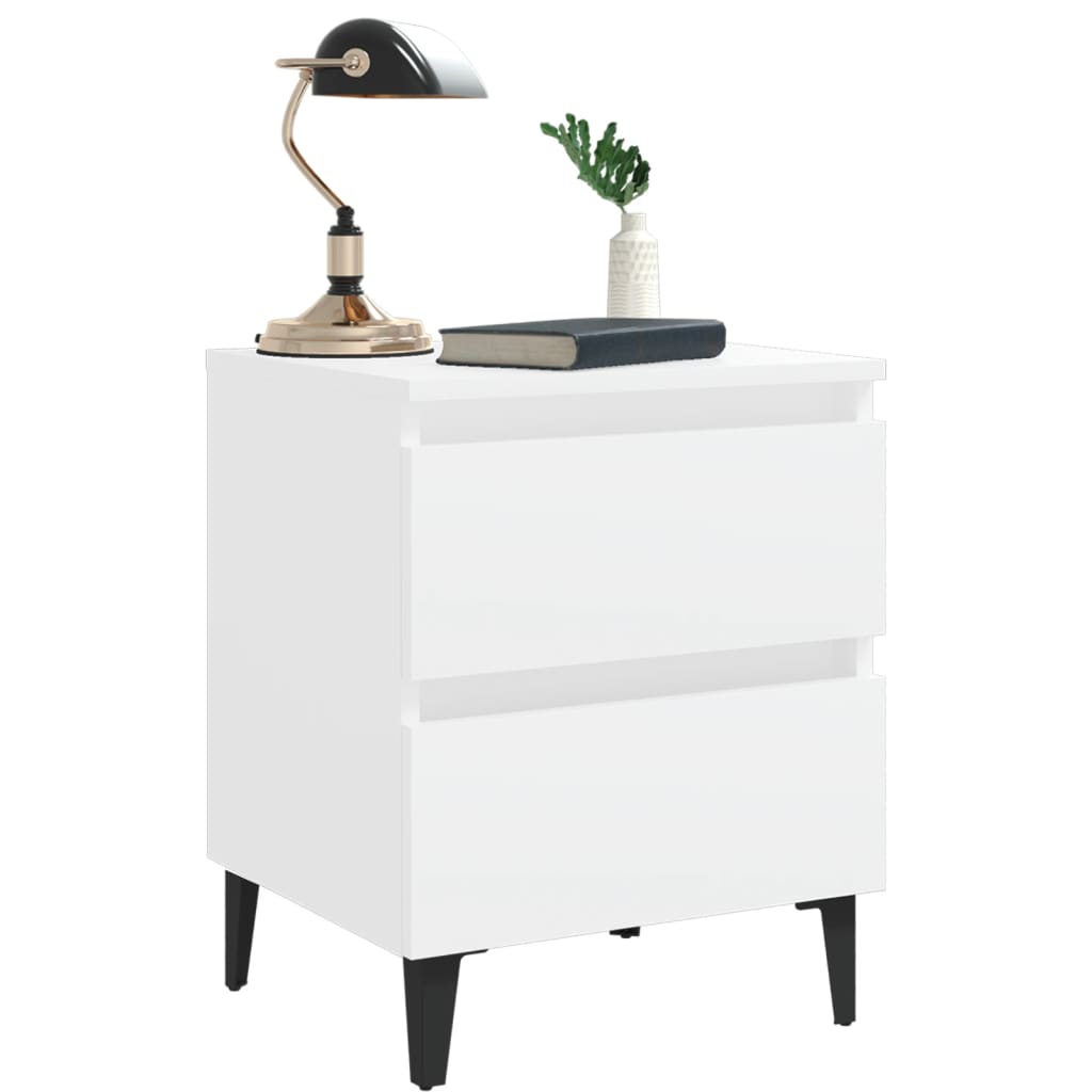 Tables de chevet 2 pcs blanc 40x35x50 cm bois d'ingénierie - XIOS