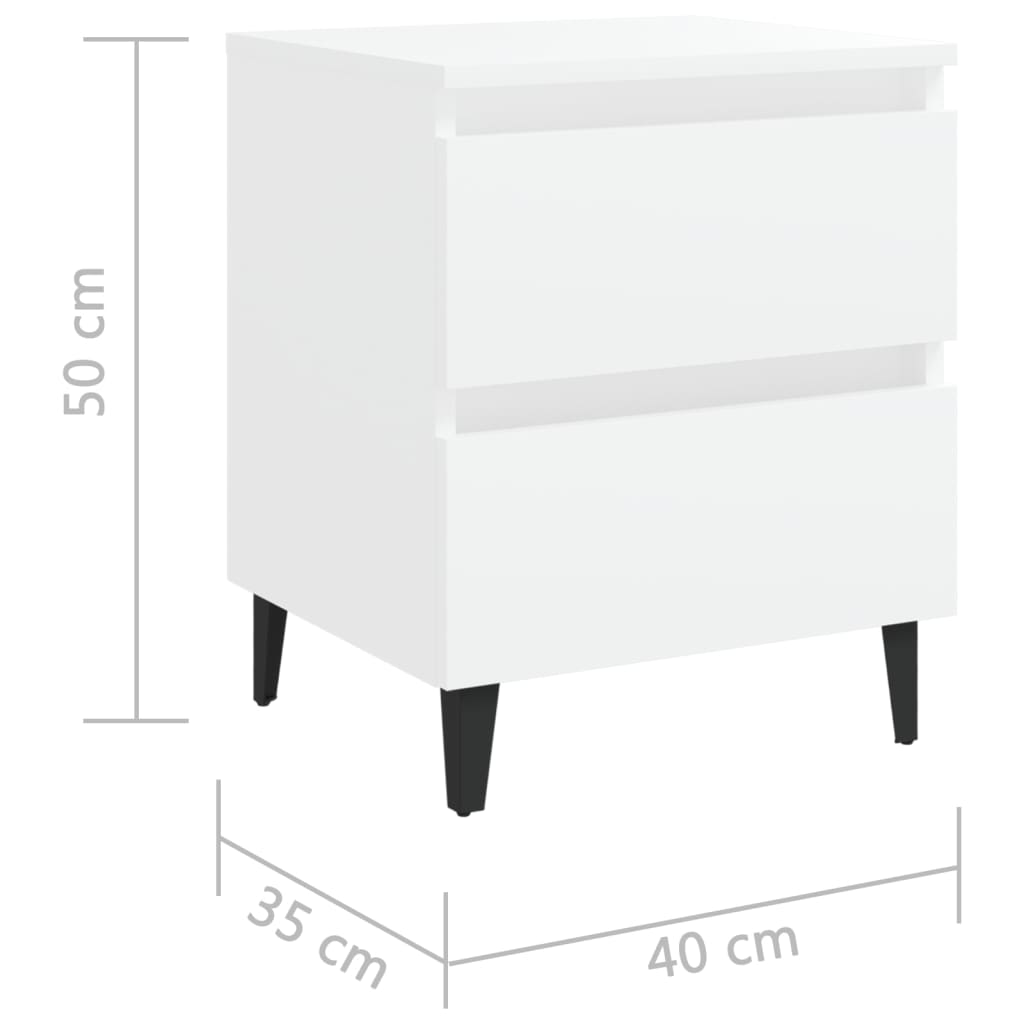 Tables de chevet 2 pcs blanc 40x35x50 cm bois d'ingénierie - XIOS