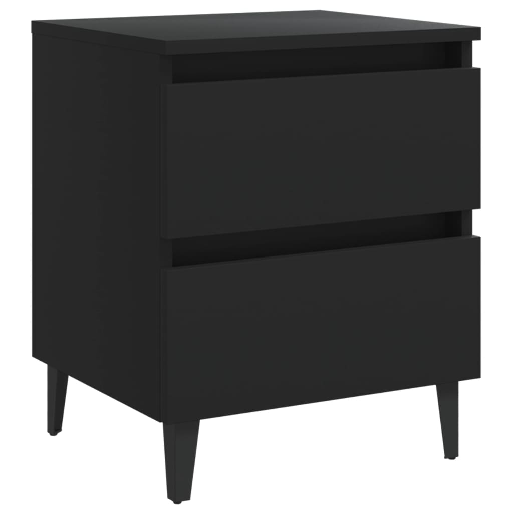 Table de chevet noir 40x35x50 cm bois d'ingénierie - XIOS