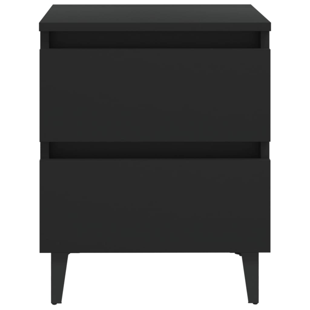 Table de chevet noir 40x35x50 cm bois d'ingénierie - XIOS