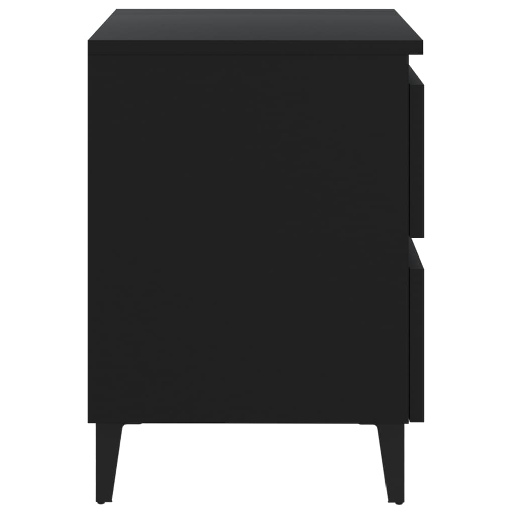 Table de chevet noir 40x35x50 cm bois d'ingénierie - XIOS
