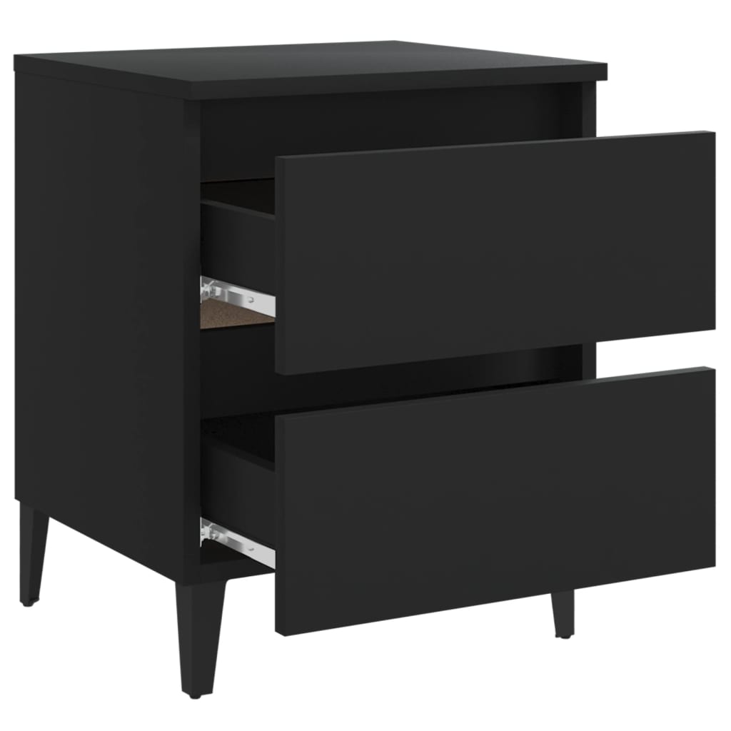 Table de chevet noir 40x35x50 cm bois d'ingénierie - XIOS