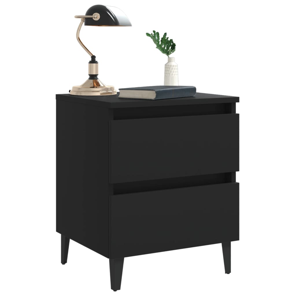 Tables de chevet 2 pcs noir 40x35x50 cm bois d'ingénierie - XIOS