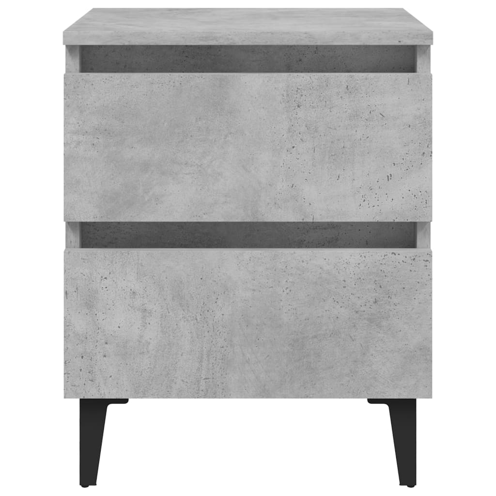 Tables de chevet 2 pcs gris béton 40x35x50 cm bois d'ingénierie - XIOS