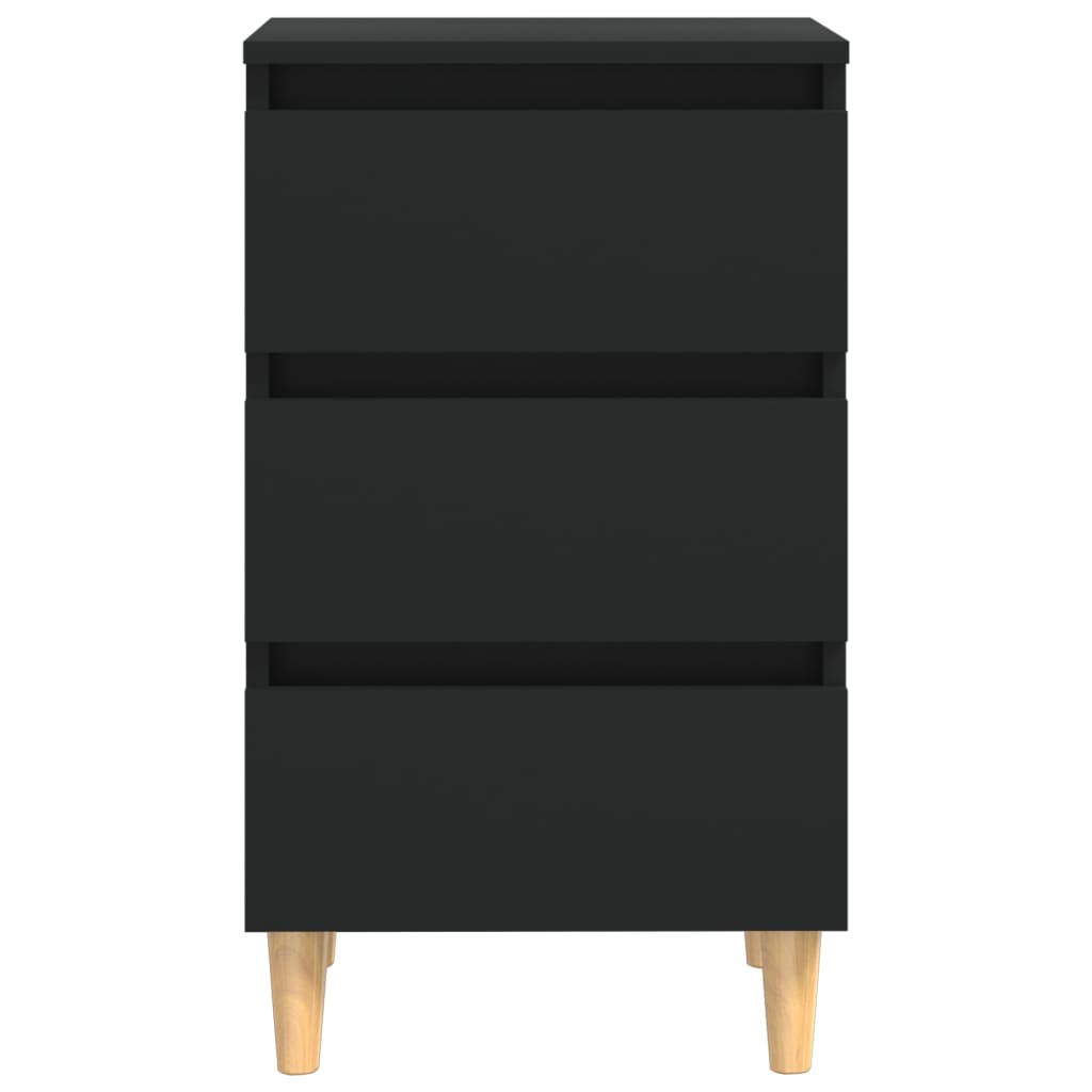 Table de chevet avec pieds en bois noir 40x35x69 cm - XIOS