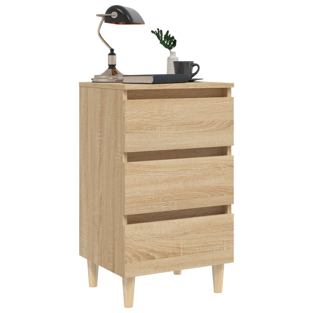 Table de chevet avec pieds en bois chêne sonoma 40x35x69 cm - XIOS