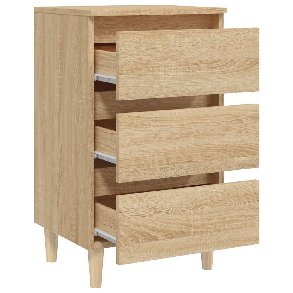 Table de chevet avec pieds en bois chêne sonoma 40x35x69 cm - XIOS