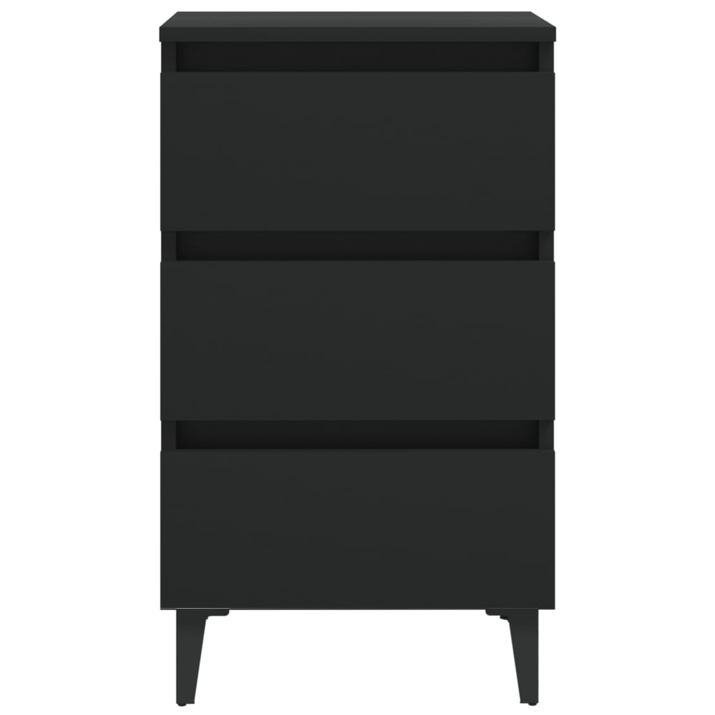 Table de chevet avec pieds en métal noir 40x35x69 cm - XIOS