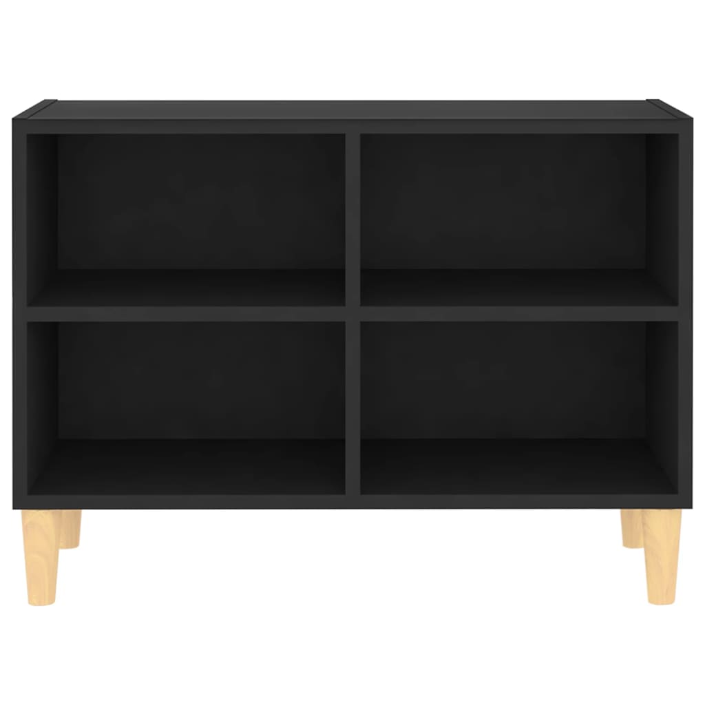 Meuble TV avec pieds en bois massif Noir 69,5x30x50 cm - XIOS