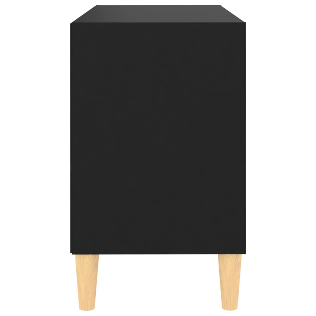 Meuble TV avec pieds en bois massif Noir 69,5x30x50 cm - XIOS