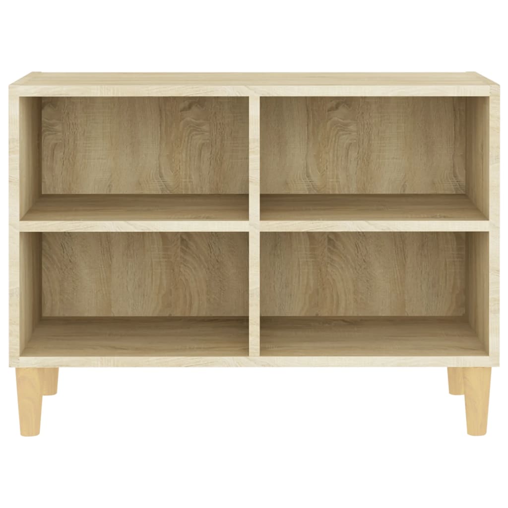 Meuble TV avec pieds en bois massif Chêne sonoma 69,5x30x50 cm - XIOS