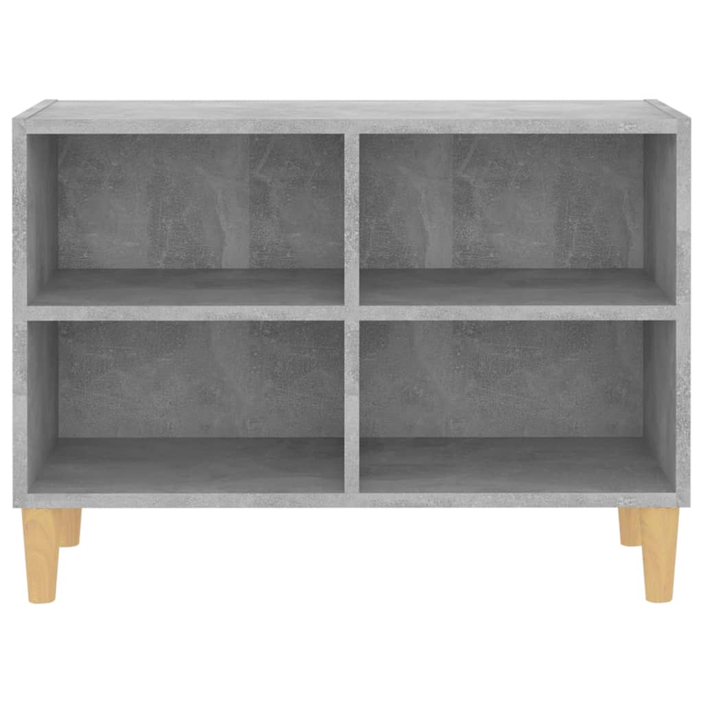 Meuble TV avec pieds en bois massif Gris béton 69,5x30x50 cm - XIOS